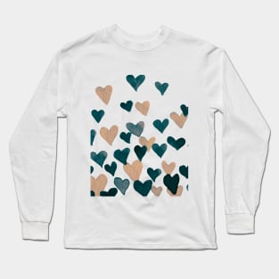 Valentine’s Day Watercolor Hearts – neutral Long Sleeve T-Shirt